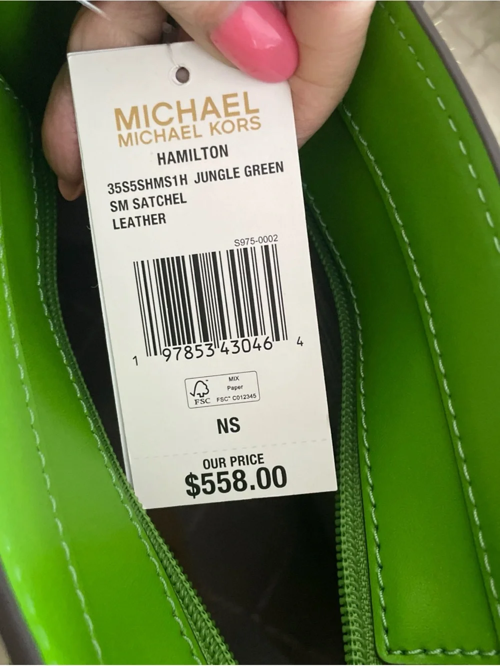 Michael Kors Lime Green calf hair and leather Satchel / crossbody